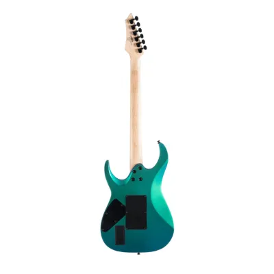 Cort X300-FBL Electric Guitar in Flip Blue | Color-Shifting Pearlescent Finish EMG® RetroActive Hot 70 Pickups Floyd Rose® Special Tremolo Basswood Body & Maple Top | Modern Shredder Guitar