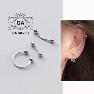 Khuyên tai bạc 925 khoen vành chốt bi vặn nam nữ bông kẹp vành S925 EARCUFF QA SILVER Earrings EA200903