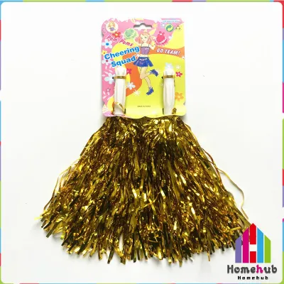 HB Cheering Pompoms with Handle for Sports Cheers Ball Dance Fancy Dress Night Party