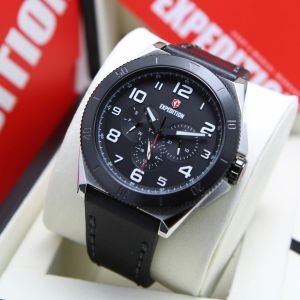 (BISA COD) Jam Tangan Pria Expedition E 6823 E6823 Original Garansi Resmi 1 Tahun - Tali Kulit