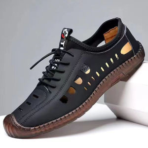 Free Shipping 2026 Summer New Collection: MenS Perforated Breathable Leather Shoes With A Perforated Design Featuring A Tendon-Like Sole For Comfort And A Soft Breathable Insole