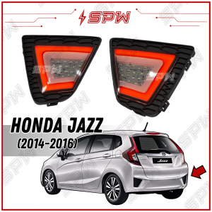 Honda Jazz Fit 2014 2015 2016 Reflector Rear Bumper LED DRL Daylight Running Turn Signal Brake Light Lamp Rear Foglamp