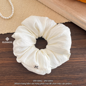 Dây buộc tóc nữ scrunchies Eleanor Accessories vải phồng màu vàng kem phụ kiện tóc cột tóc 10992