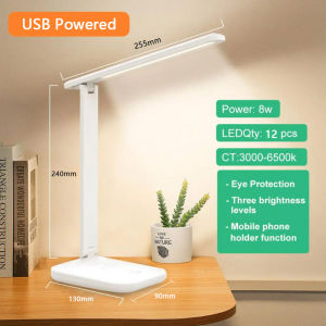 LED Eye Protection Foldable Study Reading Lamp 2500mAh USB Rechargeable Desk Lamp Dimmable