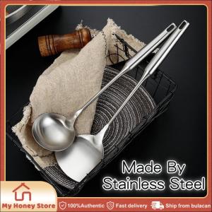 Stainless Steel Wok Spatula Wok Ladle Professional All Metal Cooking Utensils for Carbon Cooking and Baking