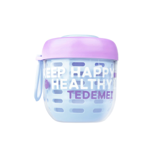 Leak Proof Portable Cup With Fork Transparent Meal Preparation Container Outdoor Commuting Lunch Box