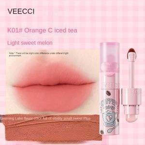 Veecci lip gloss lip mud matte lipstick watercolor long lasting coffee cloud series soft mist Lip Cream non stick cup appears white