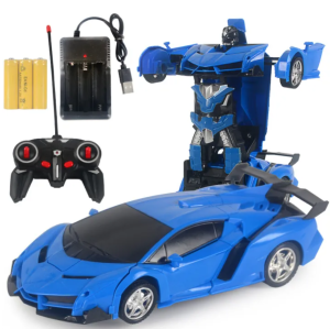 Transforming Police Car Robot Toy with Remote Control for Kids 6-10 Years - Battery Operated RC Vehicle