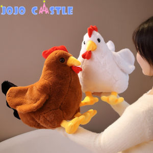 JOJO CASTLE 30-40cm Kawaii White A Fat Rooster Stuffed Toy Cartoon Simulation Animal Chicken Plush Doll Elementary Student Gift For Children