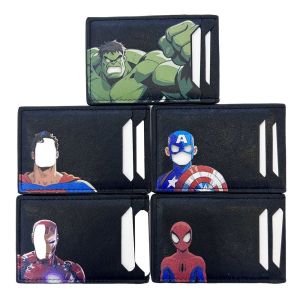 UUMIR Captain America Mens Card Holder Pu Leather 3 - slots  Card Sleeve Compact Waterproof Protector Sleeve for Credit Card for Men Woman