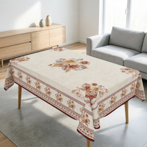 Retro Floral PVC Tablecloth Waterproof Oil-proof and No-wash Heat-resistant and Scald-proof Household Rectangular Table Mat Heat-resistant Table Cover