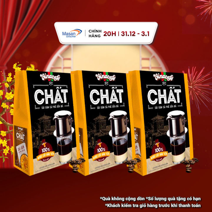 Combo 3 Cà Phê Vinacafé Chất Sài Gòn Cà Phê Sữa Đá - Hộp 10 Gói x 29g ...