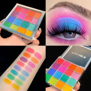 16 Colors Pearlescent Eyeshadow Palette Colorful Shimmer Matte Pigment Waterproof Lasting Earth Eyeshadow Powder Makeup