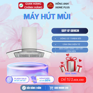 Máy hút mùi kính cong Kaff KF GB983N inox kính cường lực công suất hút 1000m3/h thiết kế sang trọng