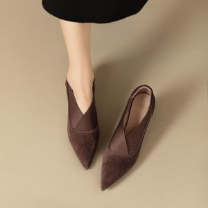 [Free Shipping] Casual Pointed-Toe Flats New Autumn Collection Versatile For Both Indoor And Outdoor Wear Elegant And Slip-Resistant High Heels