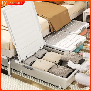 NEST Under bed Storage Box with Wheels Large-Capacity Wardrob Quilt Storage Home Flat Toy Storage Organizer Box with Lid Dustproof Under Bed Storage Box With Wheels Home Organizer Heavy Duty Storage Bins Baskets