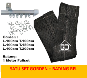 Gorden 1 Set Lengkap Dengan Besinya Gorden Pintu Jendela Motif Sido Vanesa