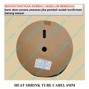 HS6 HEAT SHRINK KABEL BAKAR / SELONGSONG KABEL / HEAT SHRINK TUBE CABLE 6MM (HARGA PER 50CM)