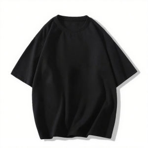 【100% cotton】Korean retro round neck Mickey English print oversized dark green T-shirt for women Top