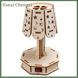 Fanzi Wood Craft Kit Colorful Small Table Lamp DIY Science Building Projects 3D Wooden Puzzles Assembly Model Set Educational Toys