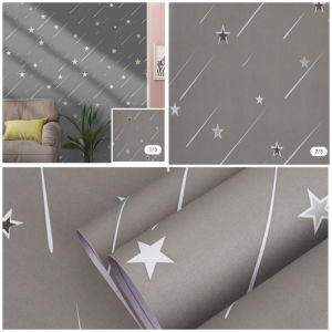 Wallpaper Sticker Dinding Bintang Jatuh Abu Tua Panjang 7 sd 8 Meter X Lebar 45Cm