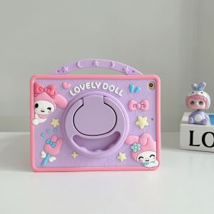 Soft Case Xiaomi Redmi Pad SE 11 Inch 2023 Anak Casing Melody Handle Cute Standing Kartun Case Lucu Cover Sandaran Dudukan Berdiri Standing Pink Ungu Karakter
