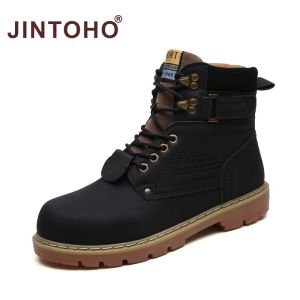 【JINTOHO】BIg Size 38-46 Men Winter Boots Fashion Leather Shoes Men Non-Slip Rubber Shoes Outdoor Hiking. Boots