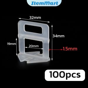 ItemMart 100Pcs Insert Wedge Tile Leveler Systemy Transparent Clips For Stone Installation Use