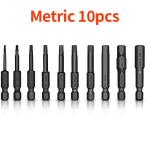 10/20pcs 50mm Hex Head Allen Wrench Power Drill Bit Set Metric Imperial Magnetic Screwdriver Head