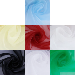 Vải Organza 1.09x1.09yards cho đám cưới ăn mặc trang trí nội thất may dự án mềm vải Organza 35 g/cuộn cho quần áo