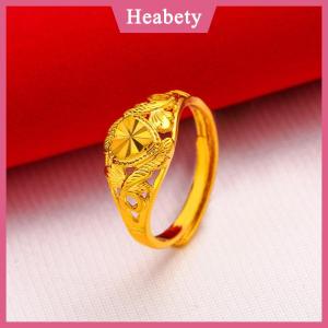 Heabety Mạ Vàng May Mắn Vòng Mở Có Thể Điều Chỉnh Thời Trang Đơn Giản Chuyển Vòng Cho Phụ Nữ Tất Cả Các Trận Đấu Ngón Tay Sang Trọng Phụ Kiện