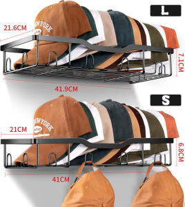 Hat Rack Cap Storage Organizer Holder for Baseball Caps Large Capacity Cap Hook Wall Mounted Baseball Cap Hanger for Home Entrance Door Closet Fit 40 Caps