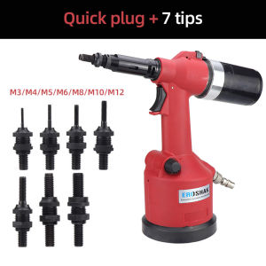 HIFESON Heavy Duty Industrial Hydrauli Automatic Pneumatic Rivet Tool Riveter Blinding Riveting Nuts Tool Rivnut Riveting Metric For M3 M4 M5 M6 M8 M10 M12 Stainless Steel Carbon Steel Aluminum