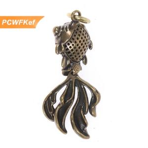 【PCWFKef】 3D Brass cá đúc động vật bức tượng retro phong cách Kim Loại Điêu Khắc Đồ trang trí quà tặng