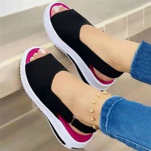 [Free Shipping] 2026 WomenS Shoes Plus Size New Summer Collection Thick-Soled Minimalist WomenS Flats Velcro Closure Casual Fish-Mouth Sandals For Women
