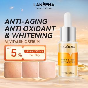 LANBENA Vitamin C Facial Serum Whitening Moisturizer Face Essence 10% Niacinamide Brighten Facial Serum Remover Fade Dark Spots Anti-Aging Skincare Serum15ml