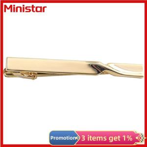 Ministar 1Pc Tie Clip for Men Copper Simple Bar Clasp Fashion Mens Classic Tie Clip