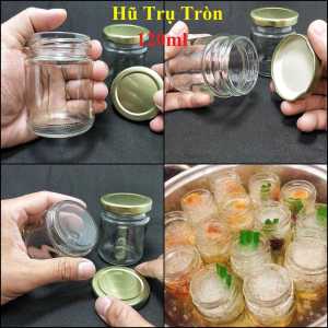 Hũ Thủy Tinh 120ML (combo 8 cái) nắp thiếc vàng - Hủ Thủy Tinh Chưng Yến - Lọ Thủy Tinh 120ML - Hũ Gia Vị - Hũ Thủy Tinh Làm Sữa Chua