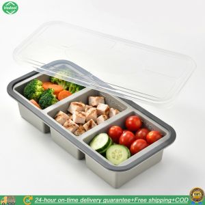 Food-Grade Silicone Ice Cube Mould with Lid for Freezing Liquids Soups and Sauces Large Capacity Leakproof Food Storage Container