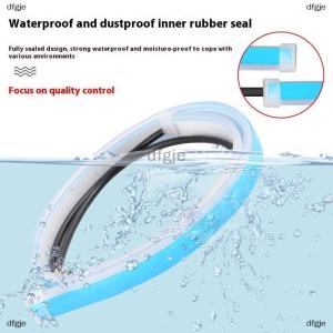 [COD] dfgje 2pcs 30cm Xe DRL linh hoạt không thấm nước Đèn pha LED Strip phổ tự động đèn pha lần lượt tín hiệu màu vàng phanh dòng chảy đèn