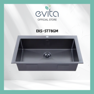EVITA EKS-ST38 / EKS-ST48 / EKS-ST58 / EKS-ST68 / EKS-ST78 SUS 316 Stainless Steel Marine Grade Top Mount Single Bowl Kitchen Sink