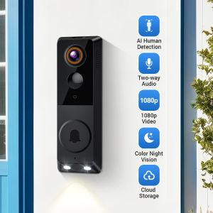 Smart Wireless 720P Video Doorbell Camera With Color Night Vision Rechargeable And Wifi-Connected For Easy Home Monitoring