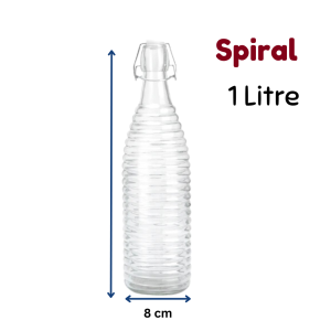 1 Liter Botol Air Kaca Estetik Glass Bottle with Stopper Esthetic Clear Glass Water Bottles Transparent Drinking Water Bottle Drinkware