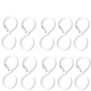 10Pcs Heavy Duty S Hooks with Safety Buckle - Plastic S Shaped Locking Hooks - Household Storage Holder for Kitchen Utensil - Garden Hooks for Hanging Plants - Laundry Windproof Hooks