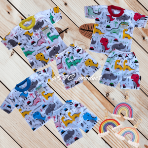 Setelan Baju Bayi Motif Oblong & Lengan Pendek / 6-12 Bulan / S&C Product