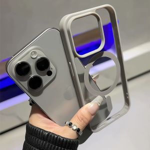Premium Slim Magsafe Clear Titanium Gray & Black Edition Case IPHONE X XR XS MAX 11 12 13 14 15 PRO MAX 14+ 15+ PLUS Magnetic Wireless charging case