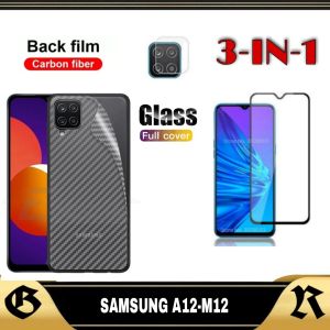 PROMO CASE TEMPERED GLASS LAYAR Samsung A12 M12 TG Layar Anti Gores Kaca TG Camera dan Garksin Anti Gores Pelindung Belakang PAKET 3in1