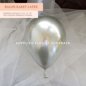 [1PACK 18 INCH ISI 50 BIJI] BALON KARET LATEX METALIK 18 INCH ISI 50 BIJI DOUBLE CHROME METALLIC DEKORASI BALON