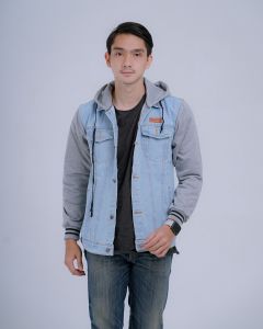 Jaket Hoodie Denim Casual Pria dengan Tudung Kerah Pakaian - Gaya Korea Elegan & Keren