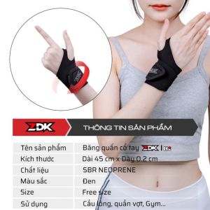 BĂNG BẢO VỆ CỔ TAY 1 CẶP ZDK H2 | DÂY QUẤN CỔ TAY THỂ THAO GYM TẬP TẠ CẦU LÔNG QUẦN VỢT 45CM